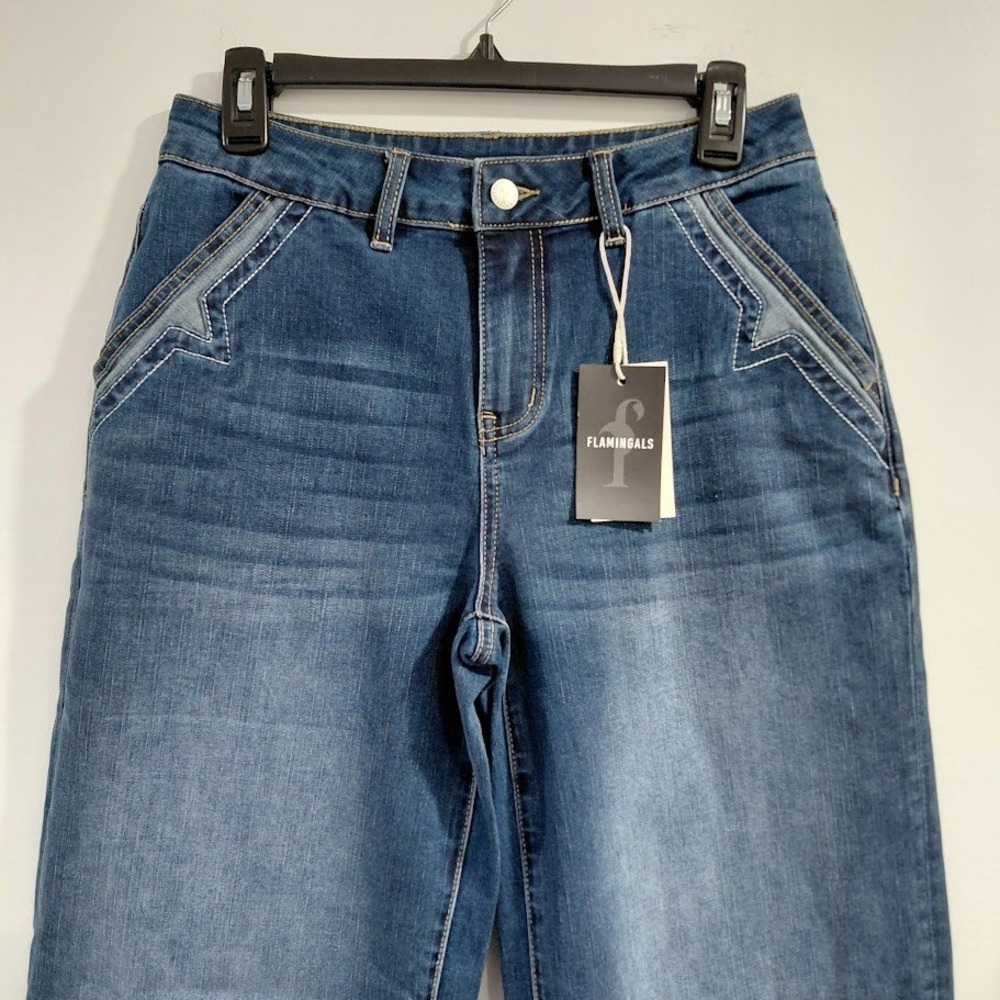 Wide Leg Blue Women's Jeans - Picture 9 of 15